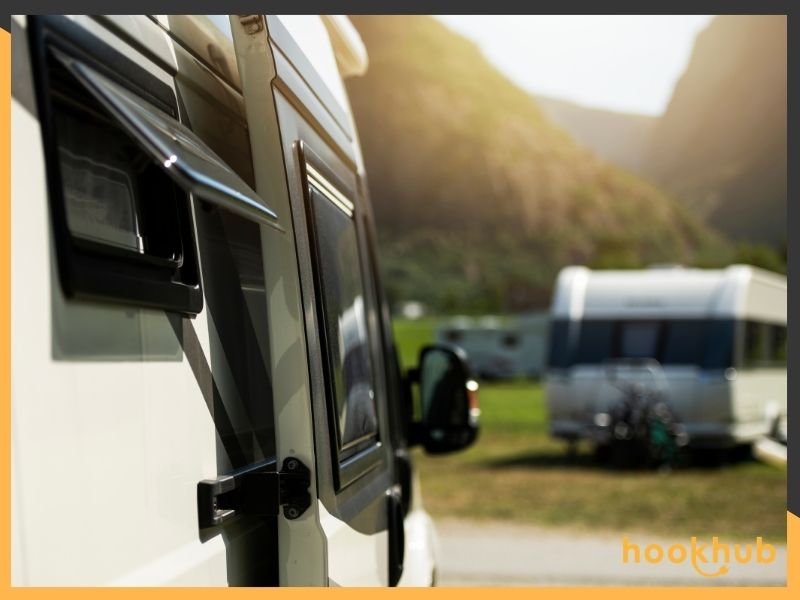 Van motorhome and a travel trailer