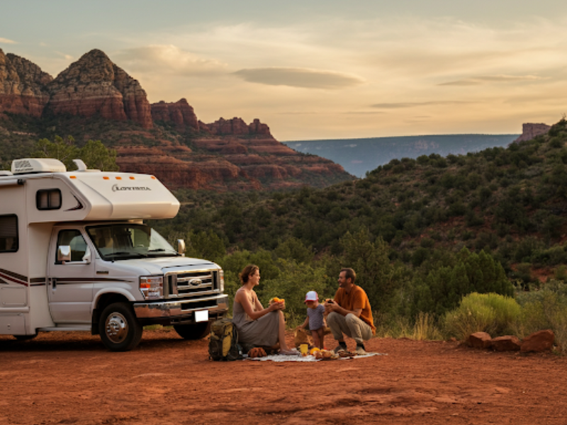 enjoying a picnic in a scenic spot in Sedona