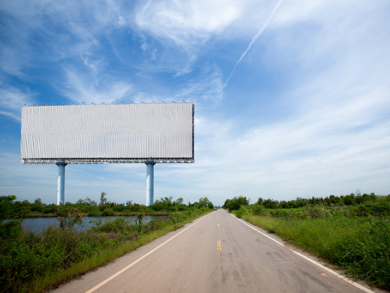 Billboard on private land near highway