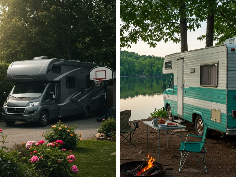 Comparison of moochdocking in a residential driveway vs. boondocking in a remote area