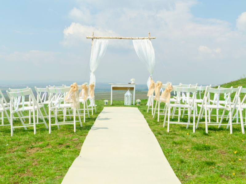 Outdoor wedding venue on private land