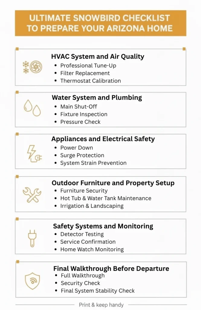 Ultimate Snowbird Checklist to Prepare Your Arizona Home