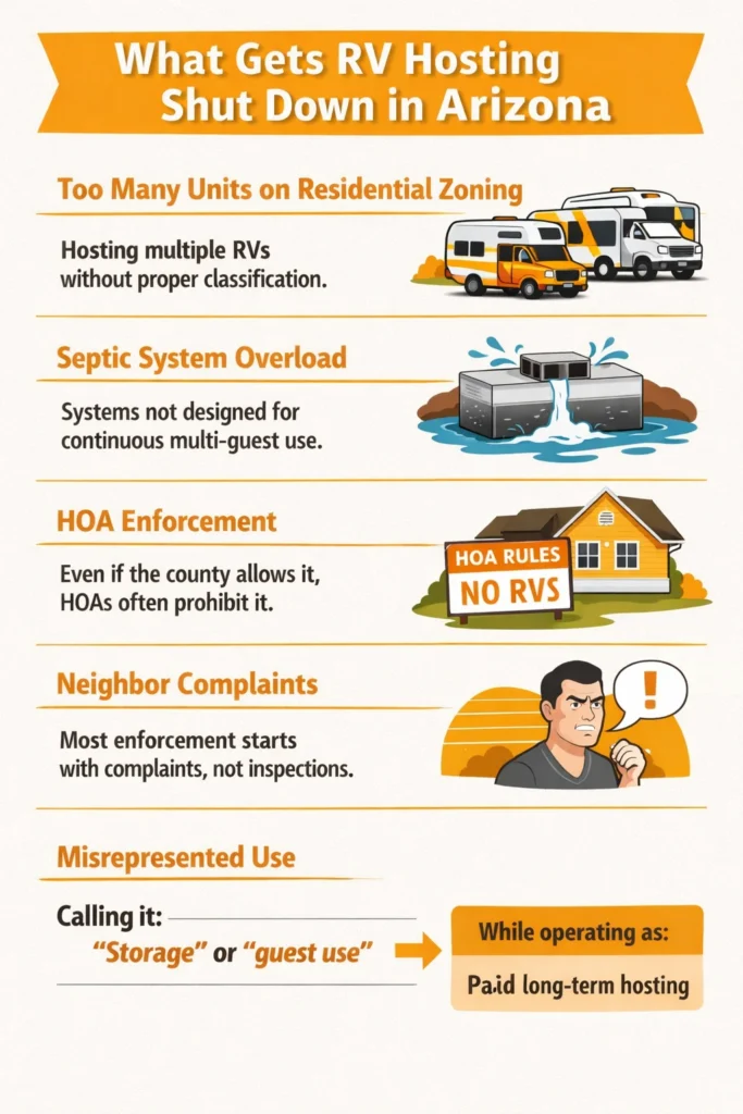 What Gets RV Hosting Shut Down in Arizona