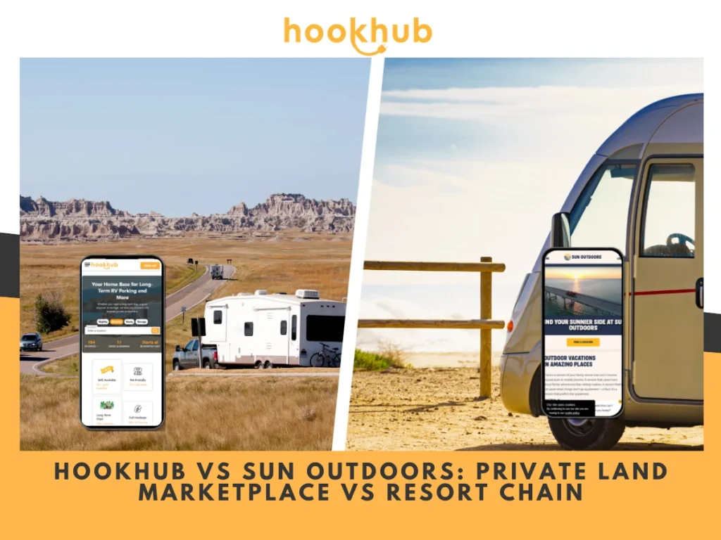 Hookhub vs Sun Outdoors-Private Land Marketplace vs Resort Chain